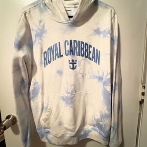 Royal Caribbean Women's Tie-Dye Hooded Sweatshirt - White & Light Blue